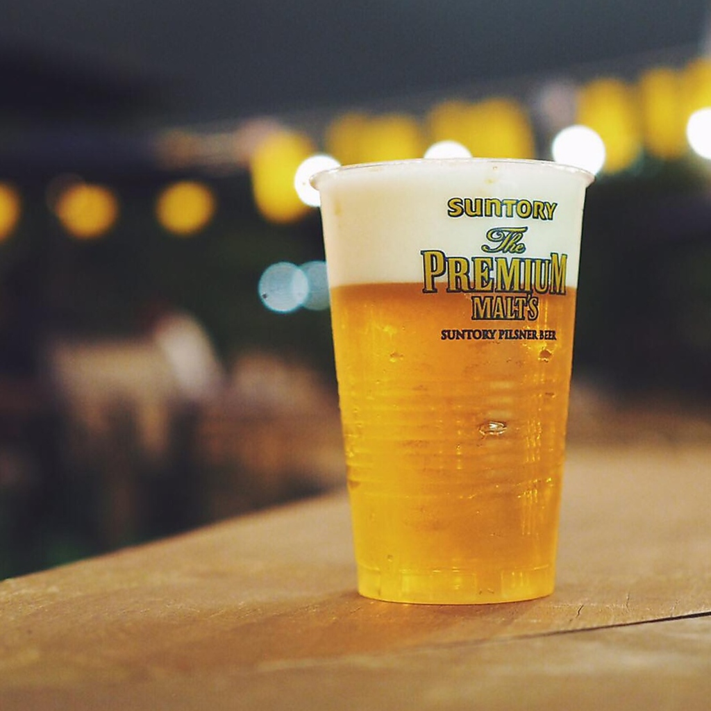 夕涼みにビールで1杯!定番ですがビアガーデンは夏の醍醐味ですよね♪キンキンに冷えたビールで活力増