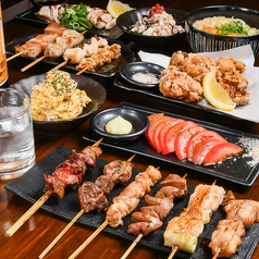 ≪飲み放題も可！団体様にもおすすめ！≫人気の焼き鳥やたたきを楽しめるコース料理　3,000円（税込）〜の写真