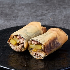 秋刀魚と栗の揚げ春巻き