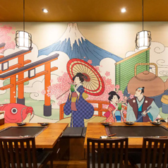 難波・道頓堀で宴会会場をお探しなら当店へ！最大150名様まで対応可能な広々とした店内で、宴会や打ち上げ、飲み会など大人数でのご利用も大歓迎。和の趣に遊び心を加えた空間で店内で仲間と会話を愉しみながらお食事を◎忘年会・新年会をはじめ、各種ご宴会も承っております。人数やご予算などお気軽にご相談ください！