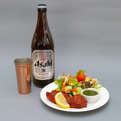 瓶ビール+チキンティッカ+サラダ