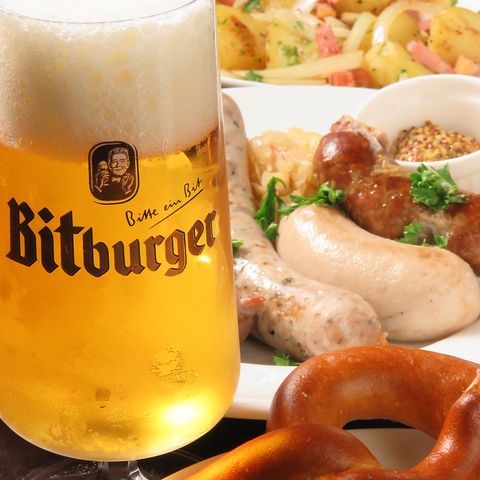 ドイツビールと自家製ソーセージでドイツ料理を堪能♪コースは\4000～,貸切は15名～