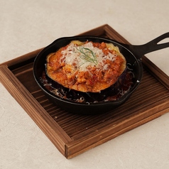とろ茄子の肉味噌アラビアータ