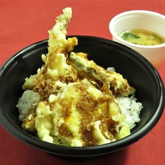 天丼(えび2尾・いか・野菜3種・味噌汁付