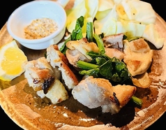 鶏ももの鉄板焼き