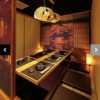 情緒溢れる扉付個室席はご接待のご利用にも最適です。