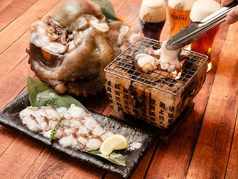 踊り蛸の炭火焼き ~大垣産果実のポン酢~