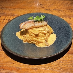 鰆の西京焼き味噌カルボナーラ