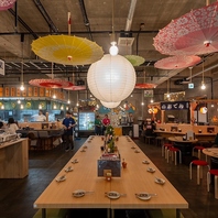 開放感ある店内