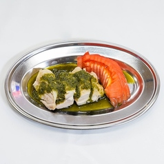 蒸し鶏の山椒ソース