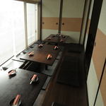 ご宴会にぴったりの掘りごたつ席は最大20名様までOK！ゆったり寛げる、掘りごたつのお席です♪