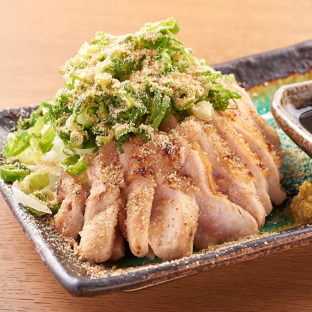 朝引き鶏もものたたき