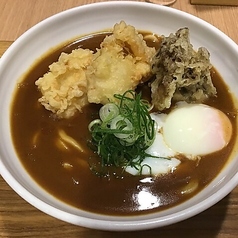 とり天温玉カレーうどん