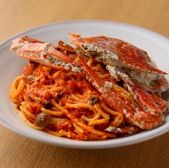 丸ごと渡り蟹のトマトパスタ