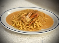 渡り蟹のトマトクリームパスタ