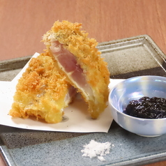 【炉】肉厚レアアジフライ 有明のり佃煮と葉わさび
