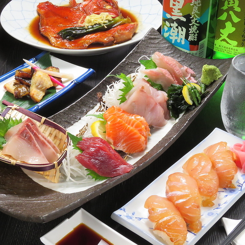 島寿司、金目鯛をはじめ都内では珍しい八丈島の新鮮魚介をお召し上がりいただけます。
