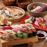 豪華な品揃え！自慢の刺身3種など≪八兵衛の寿司を満喫する贅沢コース≫