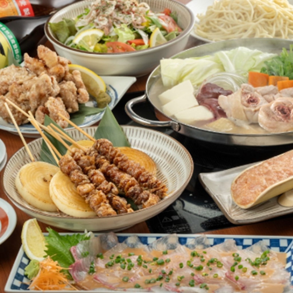 【飲み放題付きコース】水炊き付きのコースなど、2時間の飲み放題付いたコースをご提供しております