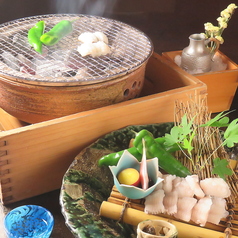 京野菜と鱧の炭焼