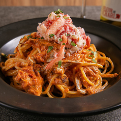 渡り蟹のトマトクリームパスタ