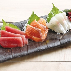 本日の刺身三種盛り/炙り三種盛り