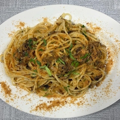 カラスミとキノコのパスタ