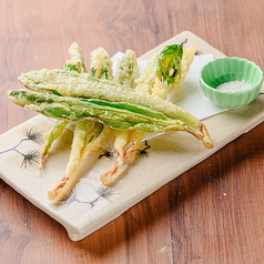 行者にんにくの天ぷら