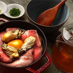 ローストビーフ&牡蠣の出汁茶漬け