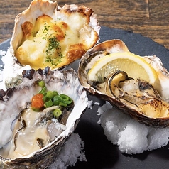 生牡蠣だけでなく牡蠣×肉や牡蠣×鮮魚などオイスタープレートも用意！