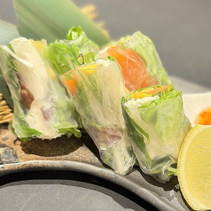 桜マスとクリームチーズの生春巻き