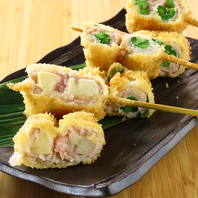 季節野菜の豚巻串♪