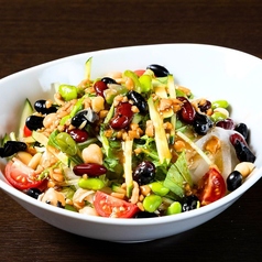 極旨納豆ドレッシングで食べる11種の野菜サラダ