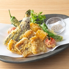 煮穴子と季節野菜の天ぷら盛り合わせ