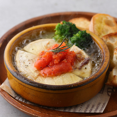 明太子とカマンベールとキノコ アヒージョ