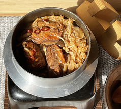 高木商店の焼き鯖アヒージョ釜飯