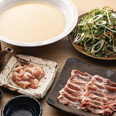 佐助豚しゃぶしゃぶと彩菜鶏の【蕎麦湯】鍋