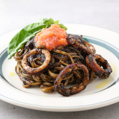 ヤリイカと明太子のイカ墨