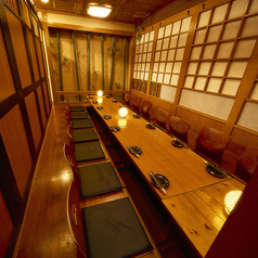 個室の掘りごたつになります。9～14名様。