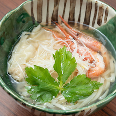 有頭海老とワンタンのとろみうどん