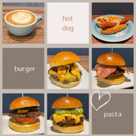 ジューシーな肉厚バーガーと香ばしいホットドッグ！