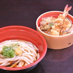 ぶっかけうどんとミニ天丼