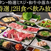 ランチでも焼肉食べ放題をご用意しております。価格はなんと1,980円(税抜)とリーズナブル◎『つぼカルビ』や『ゴマハラミ』などの贅沢メニューや、『野菜ビビンバ』といったお食事メニュー、さらにはデザートも楽しめるお得な内容です。お腹も心も満たされること間違いなし！ご家族やご友人とのランチにぜひいかがですか。