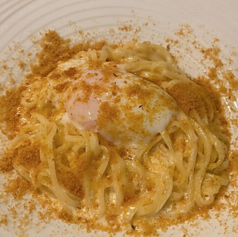 カラスミと半熟卵のクリームソース タリオリーニ