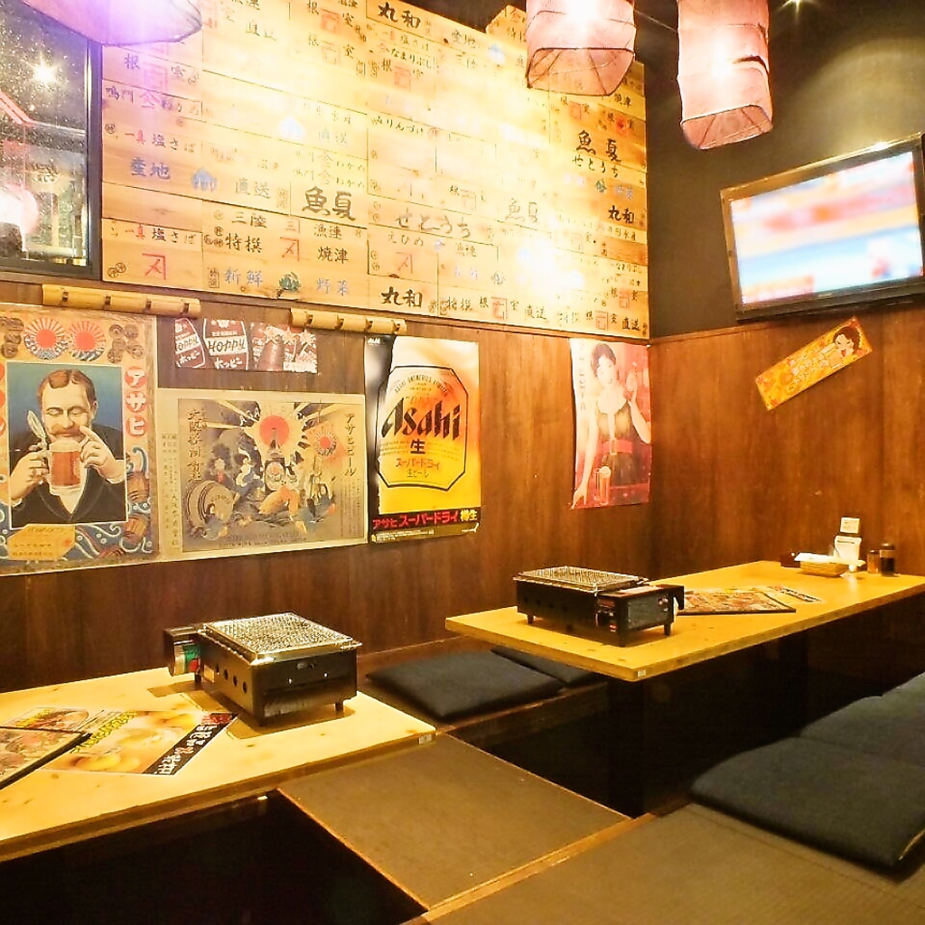 落ち着いた雰囲気の掘りごたつ席でゆったり美味しく宴会♪