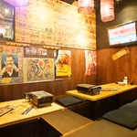 落ち着いた雰囲気の掘りごたつ席でゆったり美味しく宴会♪