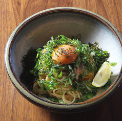 辛子明太チーズと博多ネギのスパゲッティ