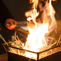 目の前で焼き上げるライブ型料理