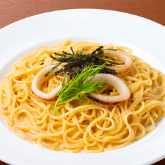 明太子とイカのクリームパスタ