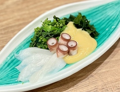 生タコと菜の花のからし酢味噌